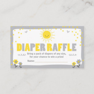 De Recepción Tarjeta Raffle Diaper Baby Shower Sunshine Neutral