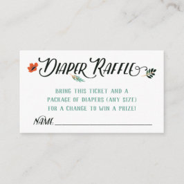 De Recepción Tarjeta Raffle Fall Floral Diaper