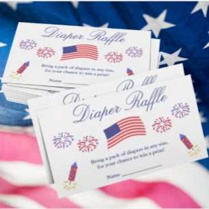 De Recepción Tarjeta Raffle Firecracker Baby Shower Diaper