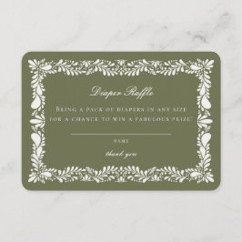 De Recepción Tarjeta Raffle Green Talavera Tile Diaper Insertar