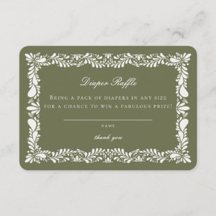 De Recepción Tarjeta Raffle Green Talavera Tile Diaper Insertar