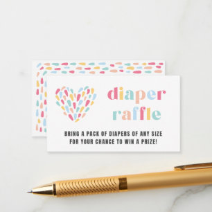 De Recepción Tarjeta Raffle Pastel Rainbow Baby Shower Diaper