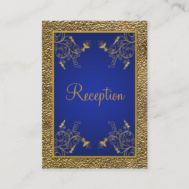 De Recepción Tarjeta Real Azul y Dorada (Anverso)