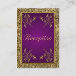 De Recepción Tarjeta Real Purple y Gold Floral