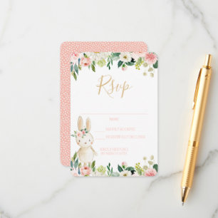 De Recepción Tarjeta RSVP Algunos Bunny Rubor Floral