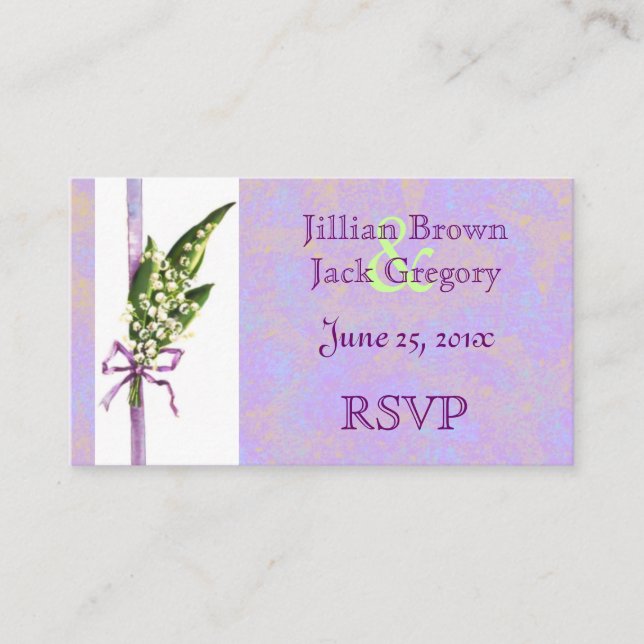 De Recepción Tarjeta RSVP Lilly of the Valley BRIDAL (Anverso)