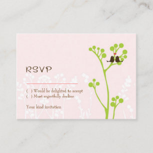 De Recepción Tarjeta RSVP Lovebirds (rosa Rubor)