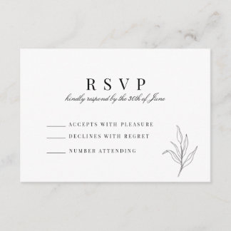De Recepción Tarjeta RSVP minimalista