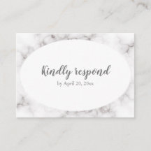 Tarjeta RSVP por favor, responda al mármol moderno