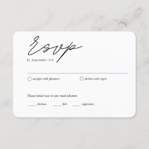 De Recepción Tarjeta RSVP tradicional RSVP para comidas Minimal
