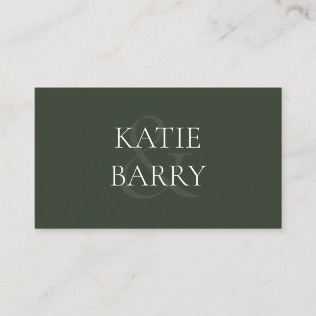 De Recepción Tarjeta RSVP Verde Oscuro Simple Moderno (Anverso)