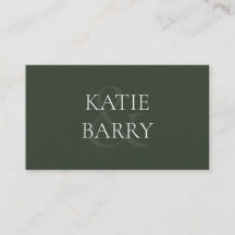 Tarjeta RSVP Verde Oscuro Simple Moderno