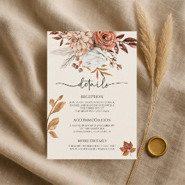 De Recepción Tarjeta Rustic Autumn Boda