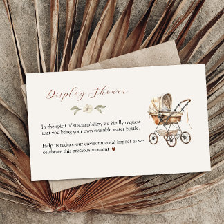 De Recepción Tarjeta Rustic Baby Carrier Display Shower Enclosu