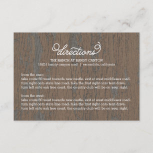 De Recepción Tarjeta Rustic Bark Directions
