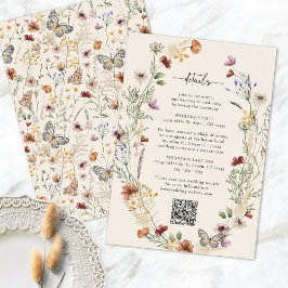 De Recepción Tarjeta Rustic Boho Wildflower