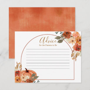 De Recepción Tarjeta Rustic Pumpkin Terracota Floral Consejos