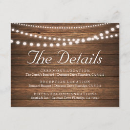 De Recepción Tarjeta Rustic String of Lights Details 4.25" x 5.
