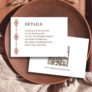 De Recepción Tarjeta Rustic Western Boda Detalles con código QR