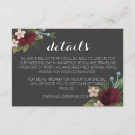 De Recepción Tarjeta Rustic Winter Wedding Details