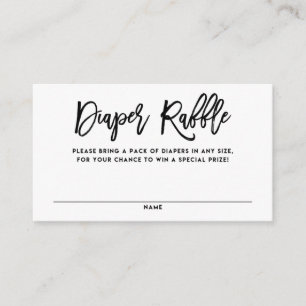 De Recepción Tarjeta Rústica Negra Letter Diaper Raffle