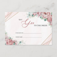 Tarjeta Spring Blush floral dorado Di Sí al vestid