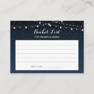 De Recepción Tarjeta Starry Night Rustic Boda Bucket List Ideas