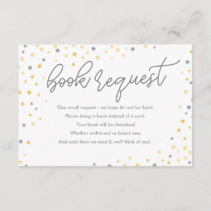 De Recepción Tarjeta Twinkle Little Star Book Request   Gris