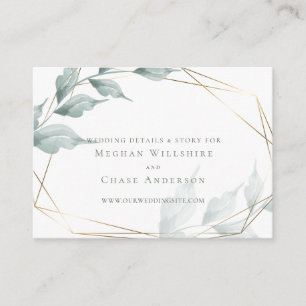 De Recepción Tarjeta web del boda   Jade verde gris botánico