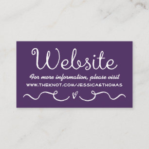 De Recepción Tarjeta web del boda Morado y blanco modernos
