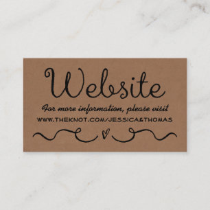 De Recepción Tarjeta web del boda Rústica Kraft