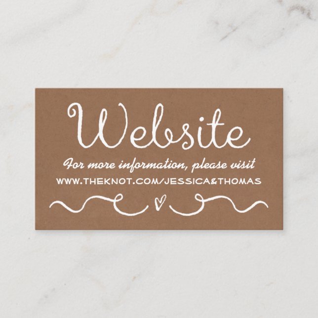 De Recepción Tarjeta web del boda | Rústica Kraft (Anverso)