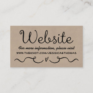 De Recepción Tarjeta web del boda Rústica Kraft