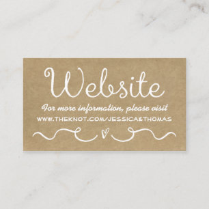 De Recepción Tarjeta web del boda Rústica Kraft