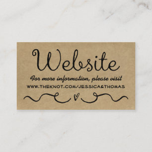 De Recepción Tarjeta web del boda   Rústica Kraft
