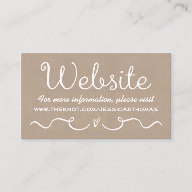 De Recepción Tarjeta web del boda | Rústica Kraft (Anverso)