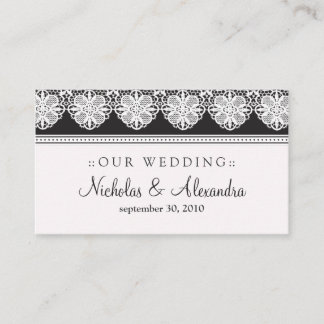 De Recepción Tarjeta web del Boda Vintage Lace Ebony