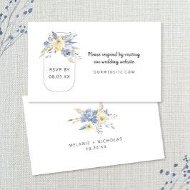 De Recepción Tarjeta web Dusty Blue Floral Mason Jar rsvp