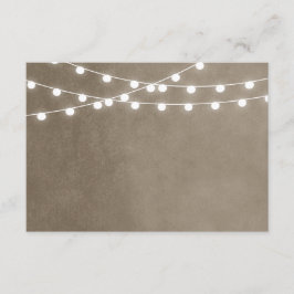 De Recepción Taupe String Luces Boda Insertar tarjeta