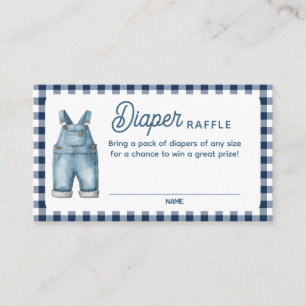 De Recepción Una tarjeta azul Jean Baby Shower Diaper Raffle