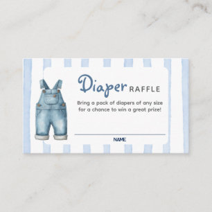 De Recepción Una tarjeta azul Jean Baby Shower Diaper Raffle