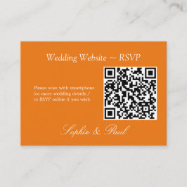 De Recepción Vibrante Naranja Código QR Página web RSVP Tarjeta