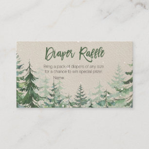 De Recepción Winter Forest Baby Shower - Tarjeta Raffle Diaper