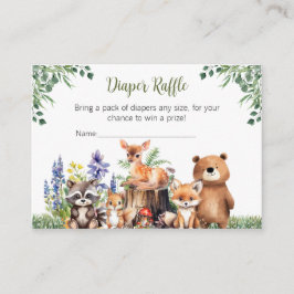De Recepción Woodland Baby Shower | Tarjeta Raffle Diaper