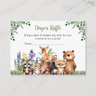 De Recepción Woodland Baby Shower Tarjeta Raffle Diaper