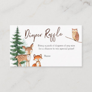 De Recepción Woodland Forest Baby Shower - Tarjeta Raffle Diape