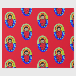 De Regalo BABY JESUS SOBRE NAVIDADES ROJOS Papel envuelto
