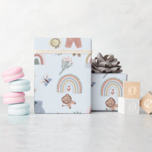 De Regalo boho arcoiris acuarela bebé ducha papel envolvente