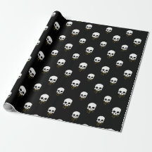 Calavera con goteo amarillo envolver papel