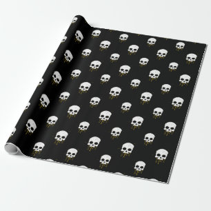 De Regalo Calavera con goteo amarillo envolver papel